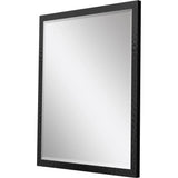 32" Black Hammered Geometric Framed Accent Mirror - Homeroots - Flyclothing LLC