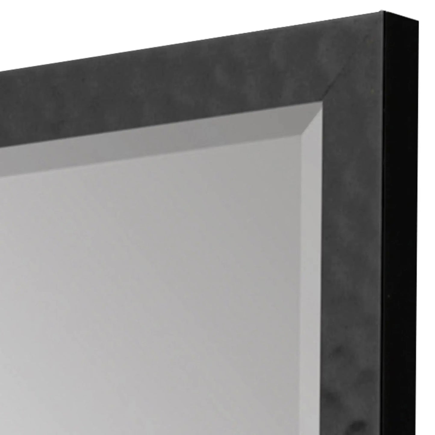 32" Black Hammered Geometric Framed Accent Mirror - Homeroots - Flyclothing LLC