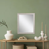 32" White Distressed Wood Framed Accent Mirror - Homeroots - Flyclothing LLC