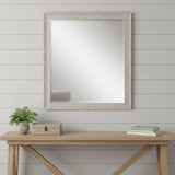 32" White Distressed Wood Framed Accent Mirror - Homeroots - Flyclothing LLC