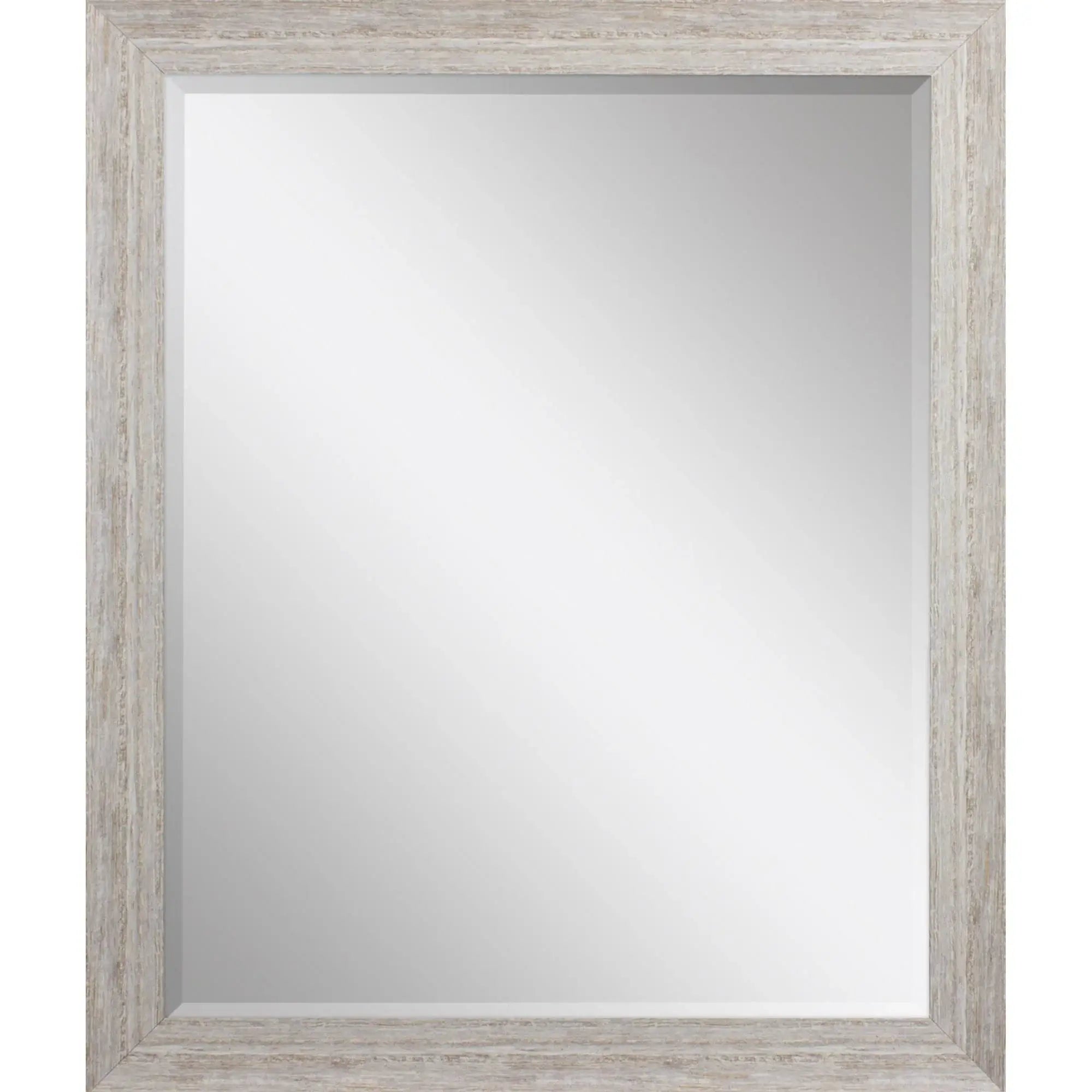 34" White Distressed Wood Framed Accent Mirror - Homeroots - Flyclothing LLC