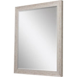 34" White Distressed Wood Framed Accent Mirror - Homeroots - Flyclothing LLC