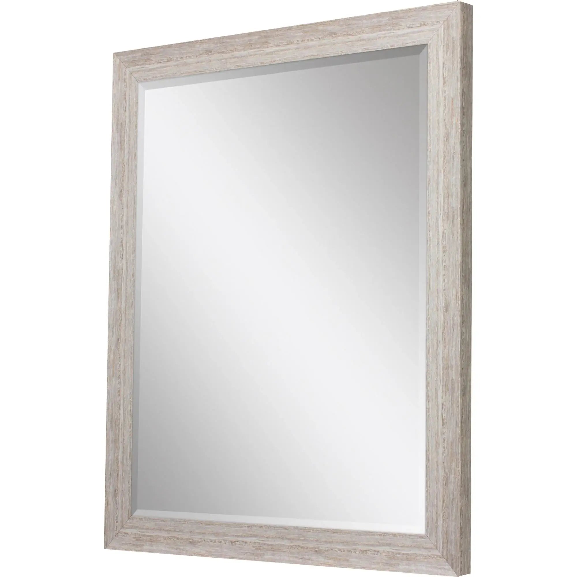 34" White Distressed Wood Framed Accent Mirror - Homeroots - Flyclothing LLC