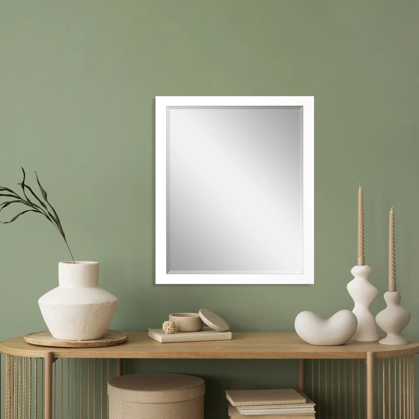 31" White Framed Accent Mirror - Homeroots - Flyclothing LLC