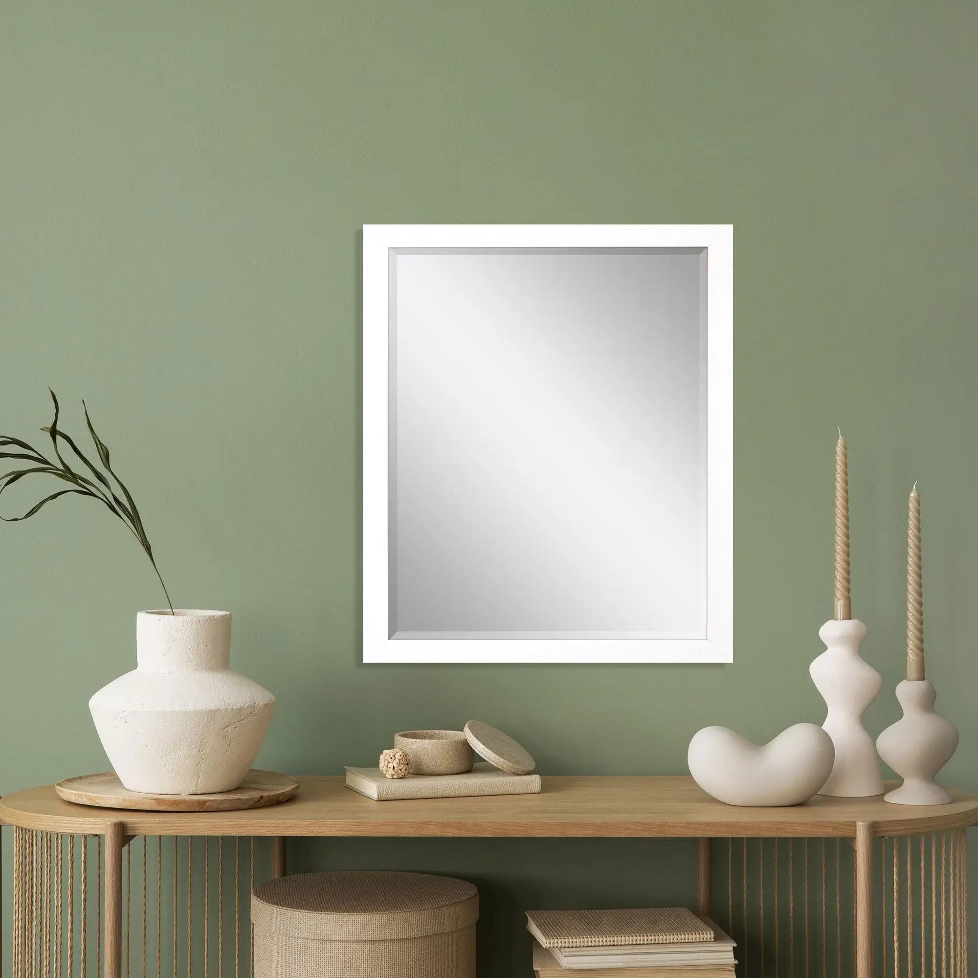 31" White Framed Accent Mirror - Homeroots - Flyclothing LLC