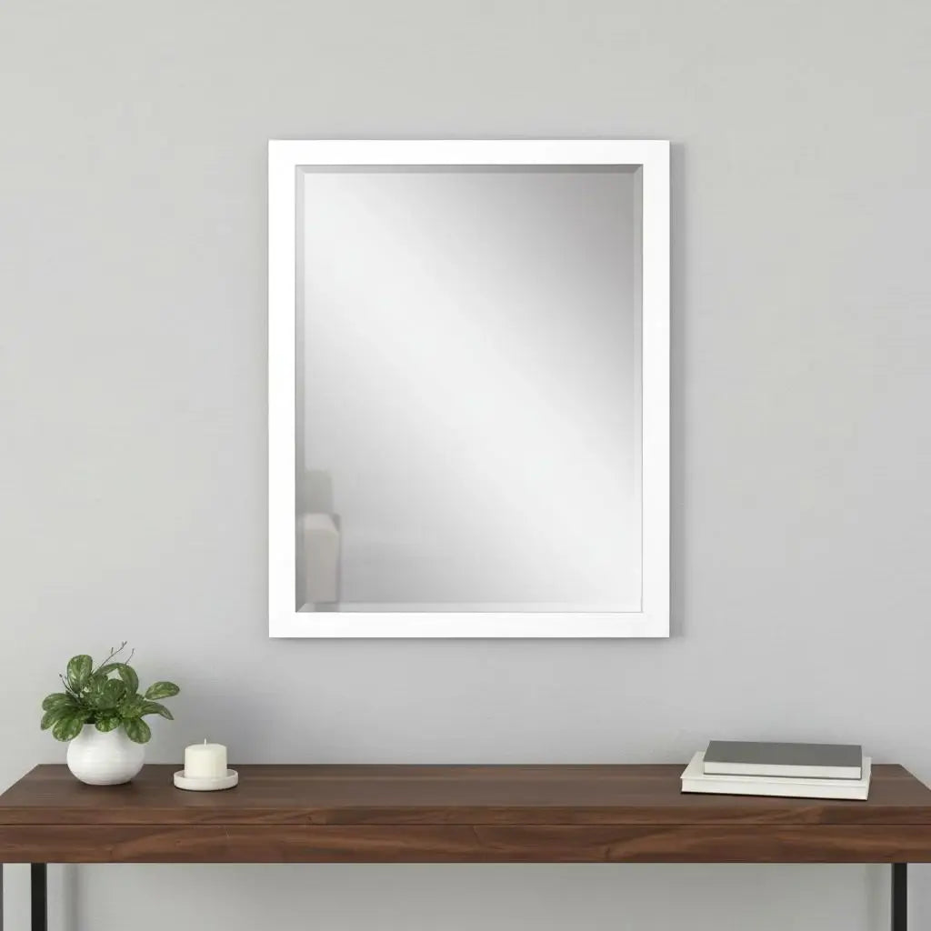 31" White Framed Accent Mirror - Homeroots - Flyclothing LLC
