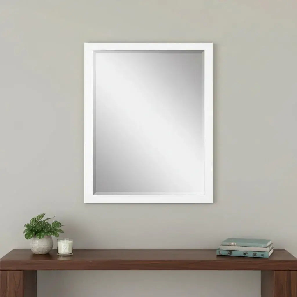 33" White Framed Accent Mirror - Homeroots - Flyclothing LLC