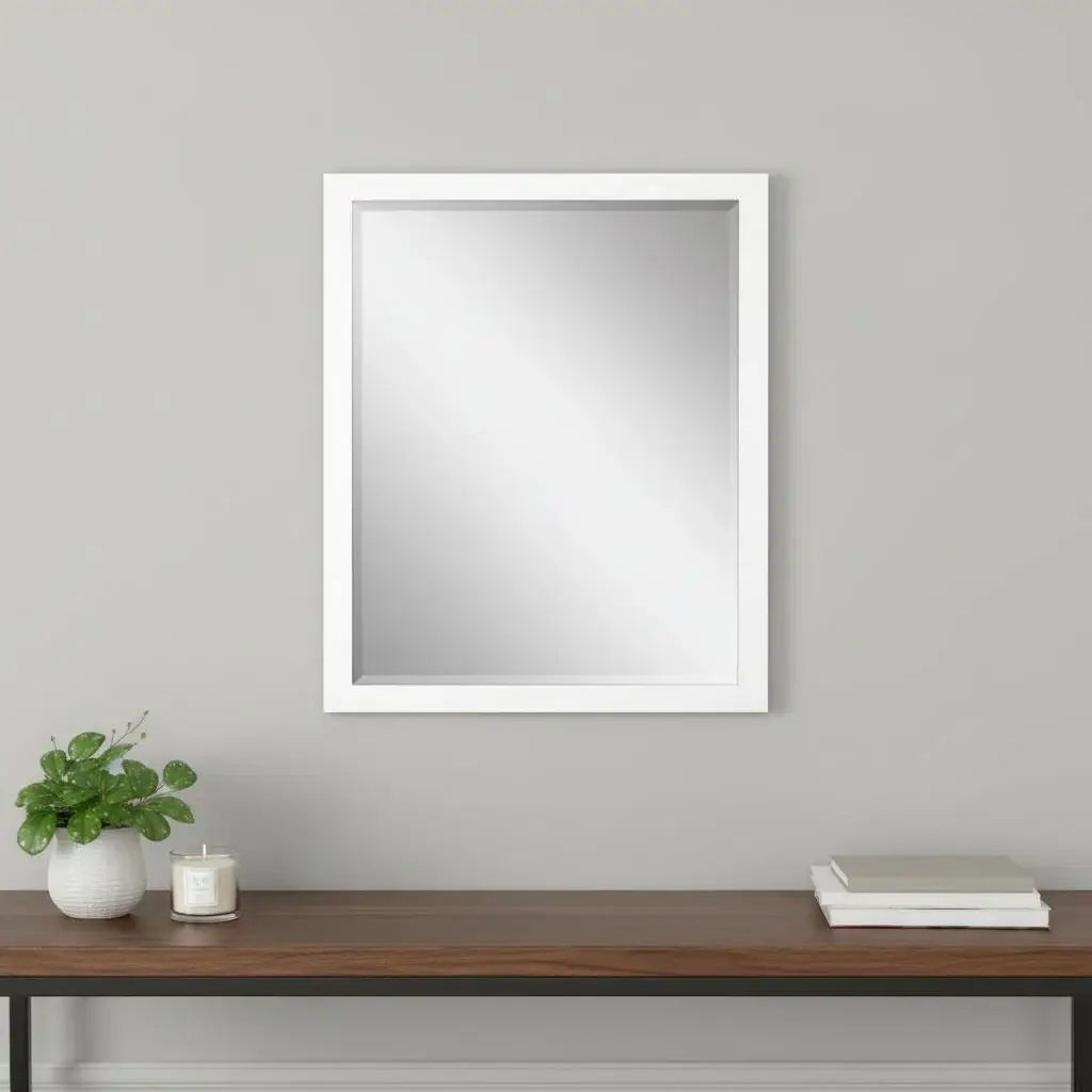 43" White Framed Accent Mirror - Homeroots - Flyclothing LLC