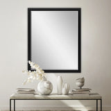 50" Black Solid Wood Framed Accent Mirror - Homeroots - Flyclothing LLC