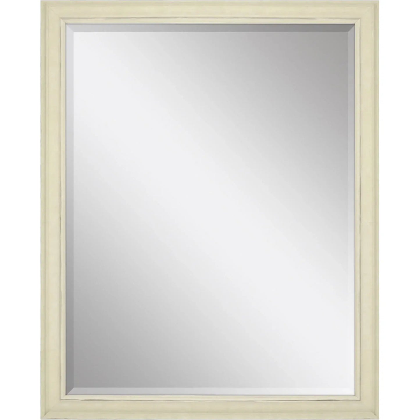 52" Ivory Distressed Wood Framed Accent Mirror - Homeroots - Flyclothing LLC