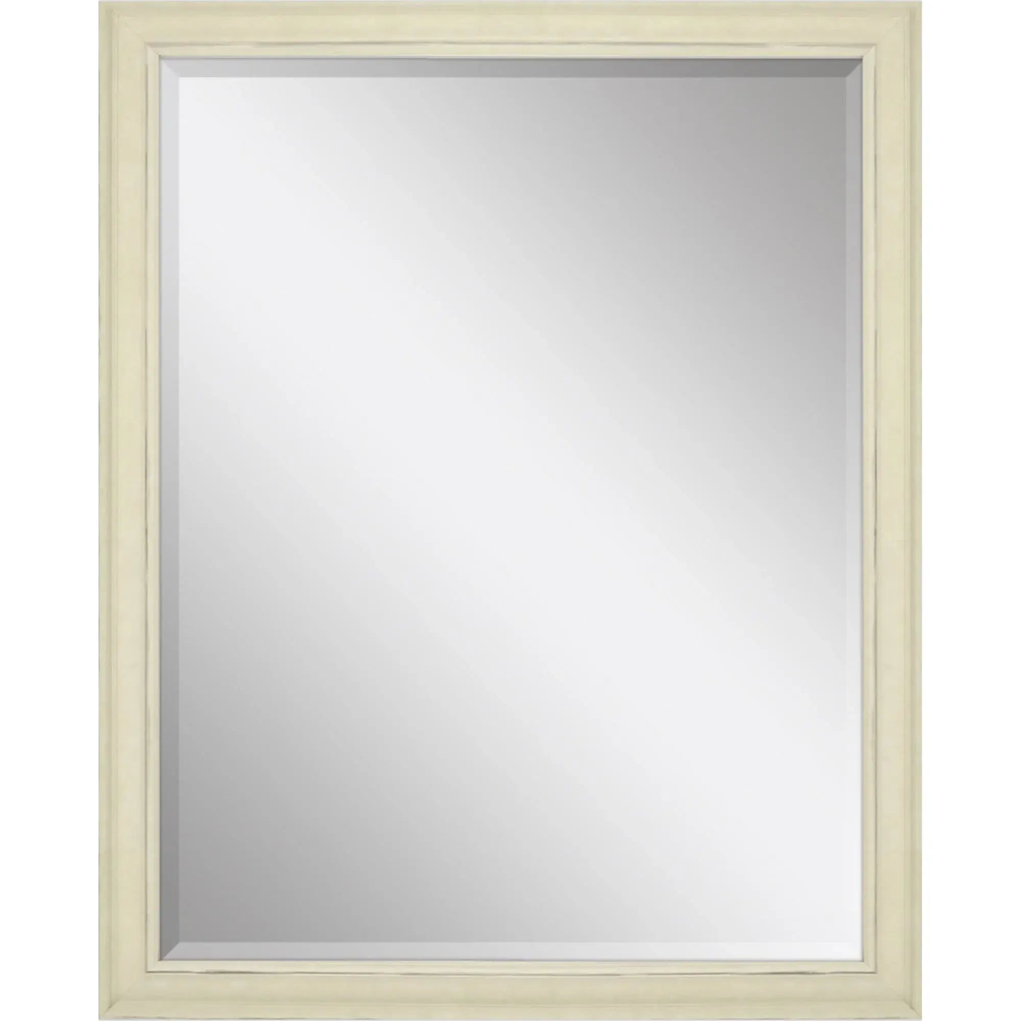 52" Ivory Distressed Wood Framed Accent Mirror - Homeroots - Flyclothing LLC