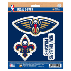New Orleans Pelicans 3 Piece Decal Sticker Set - New Orleans Pelicans