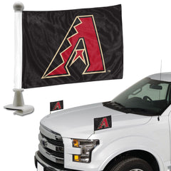 Arizona Diamondbacks Ambassador Car Flags - 2 Pack Mini Auto Flags, 4in X 6in - Arizona Diamondbacks
