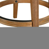Linen and Brown Fabric and Solid Wood Low Back Counter Height Swivel Bar Chair - HomeRoots - Flyclothing LLC