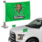 Marshall Thundering Herd Ambassador Car Flags - 2 Pack Mini Auto Flags, 4in X 6in - Marshall