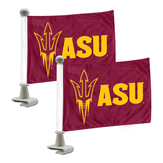 Arizona State Sun Devils Ambassador Car Flags - 2 Pack Mini Auto Flags, 4in X 6in - Arizona State