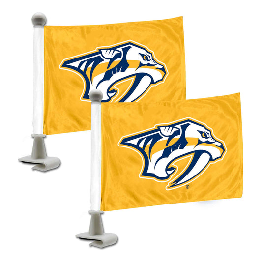 Nashville Predators Ambassador Car Flags - 2 Pack Mini Auto Flags, 4in X 6in - Nashville Predators