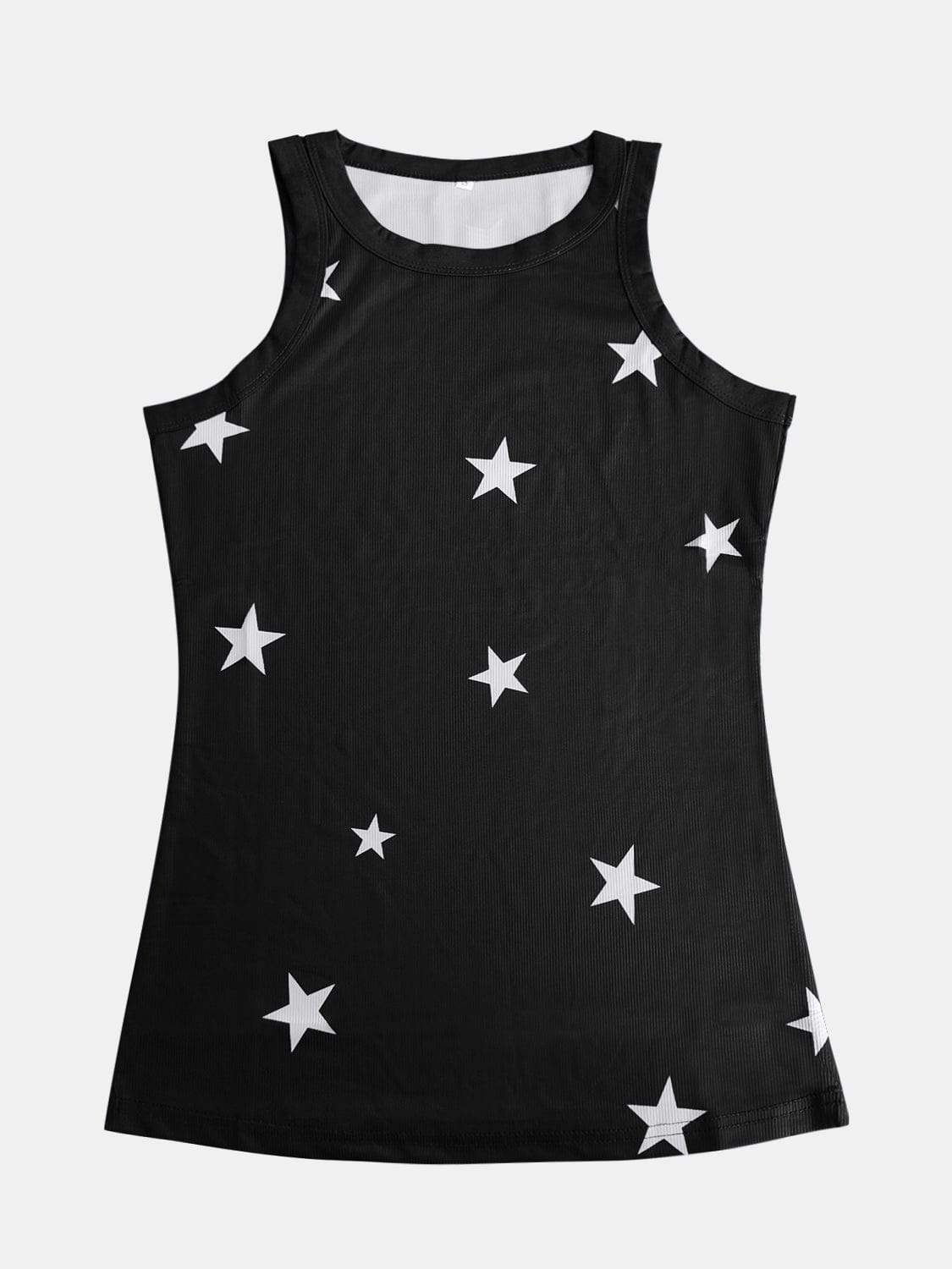 Full Size Star Round Neck Tank - Trendsi - Flyclothing LLC