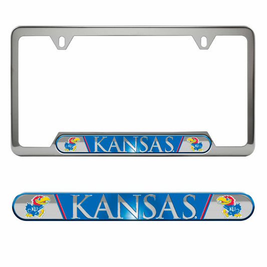 Kansas Jayhawks Embossed License Plate Frame, 6.25in x 12.25in - Kansas