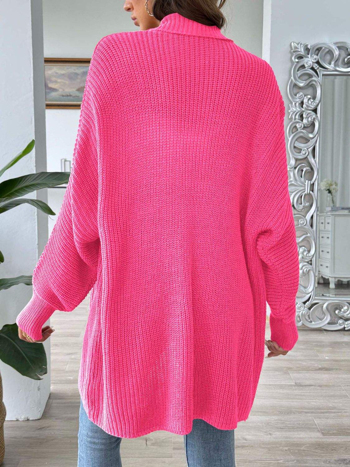 Open Front Long Sleeve Cardigan - Trendsi - Flyclothing LLC