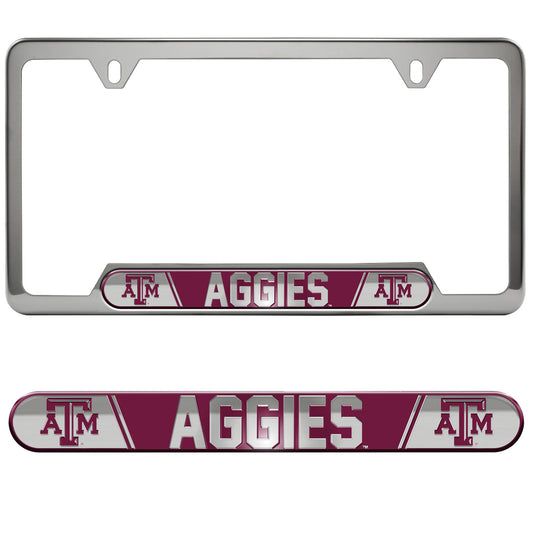 Texas A&M Aggies Embossed License Plate Frame, 6.25in x 12.25in