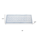 68" Blue And White Geometric And Floral Table Runner - HomeRoots - Flyclothing LLC