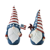 Set of Two Red White And Blue Polyresin Standing Gnomes - HomeRoots - Flyclothing LLC