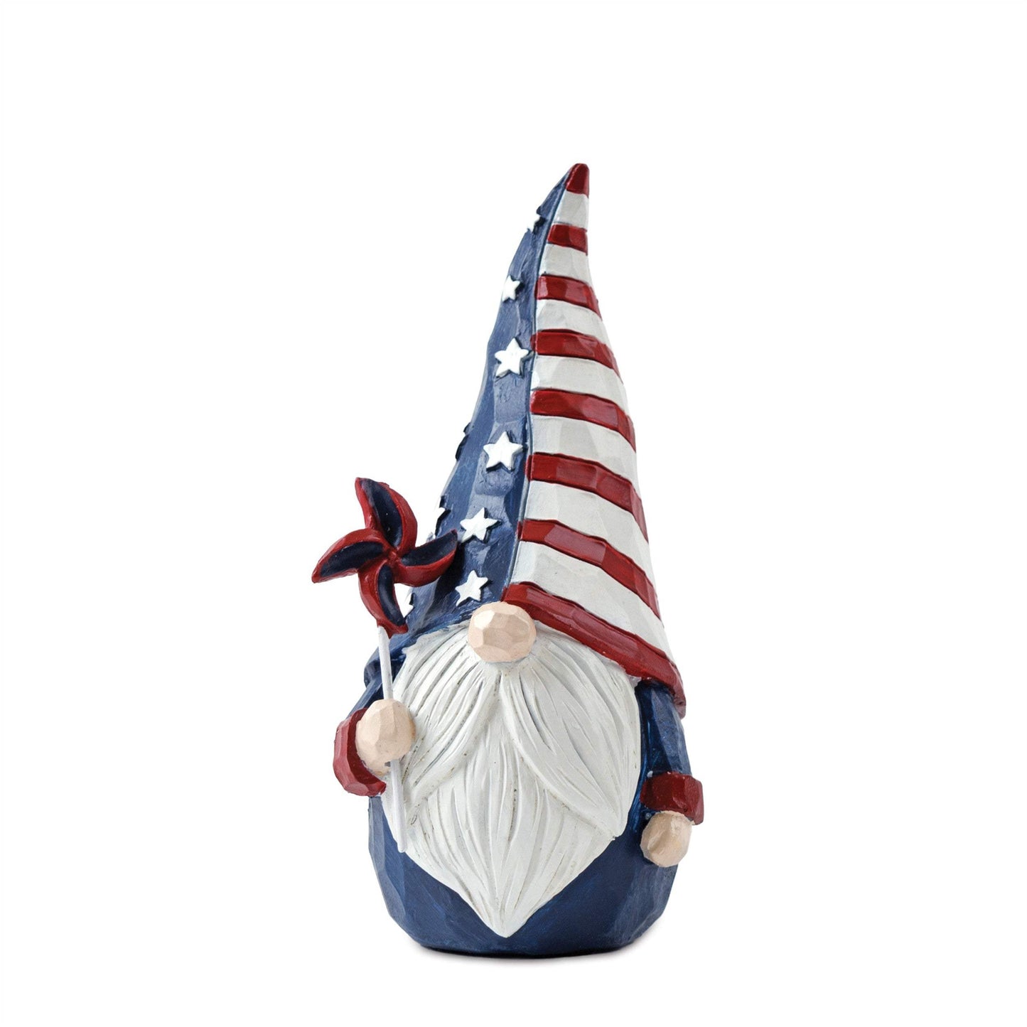 Set of Two Red White And Blue Polyresin Standing Gnomes - HomeRoots - Flyclothing LLC