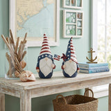 Set of Two Red White And Blue Polyresin Standing Gnomes - HomeRoots - Flyclothing LLC