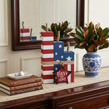14" Red White And Blue Bless Our Home Tabletop Sign - HomeRoots - Flyclothing LLC
