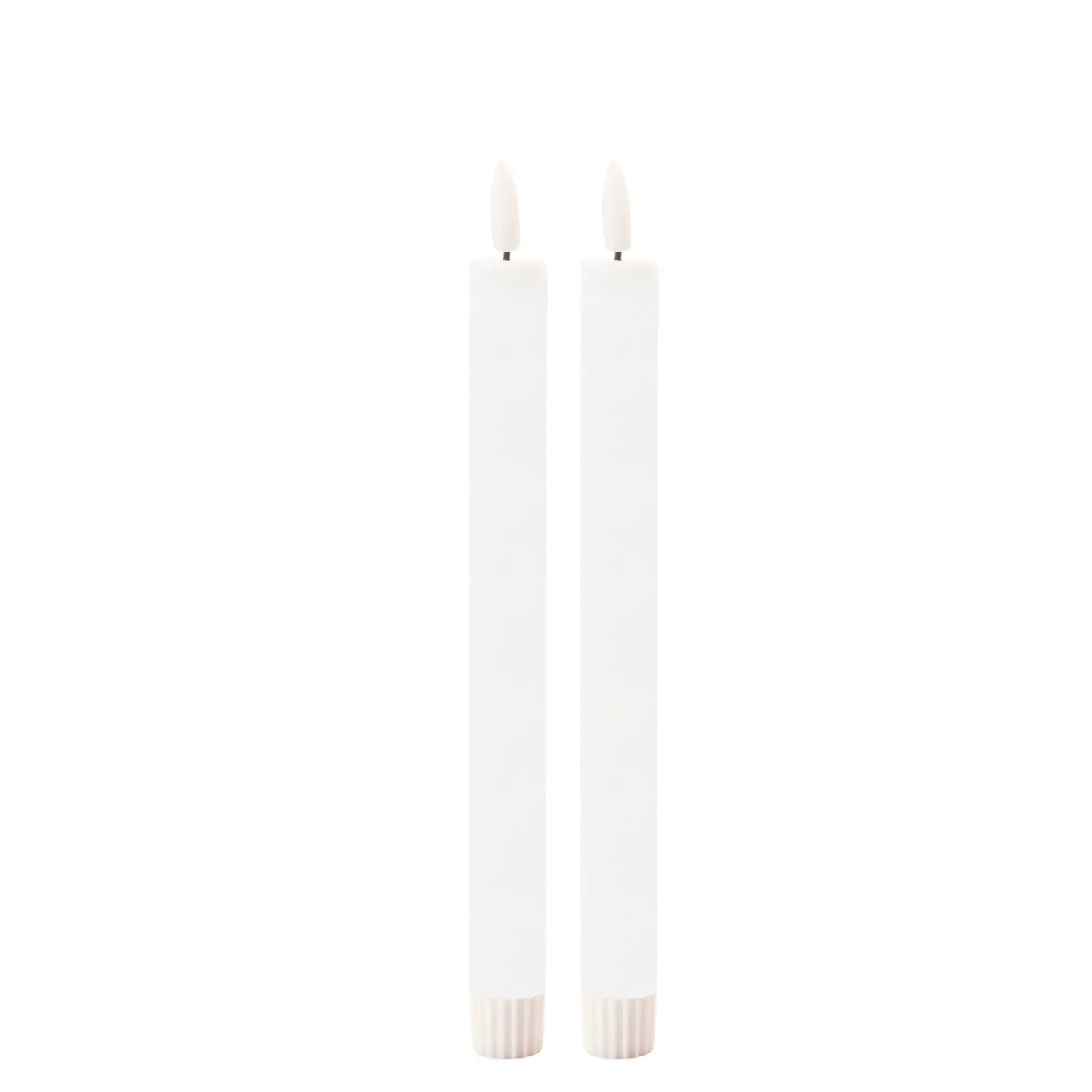 Set of Two White Unscented Candle Flameless Taper Candles - Homeroots - Flyclothing LLC