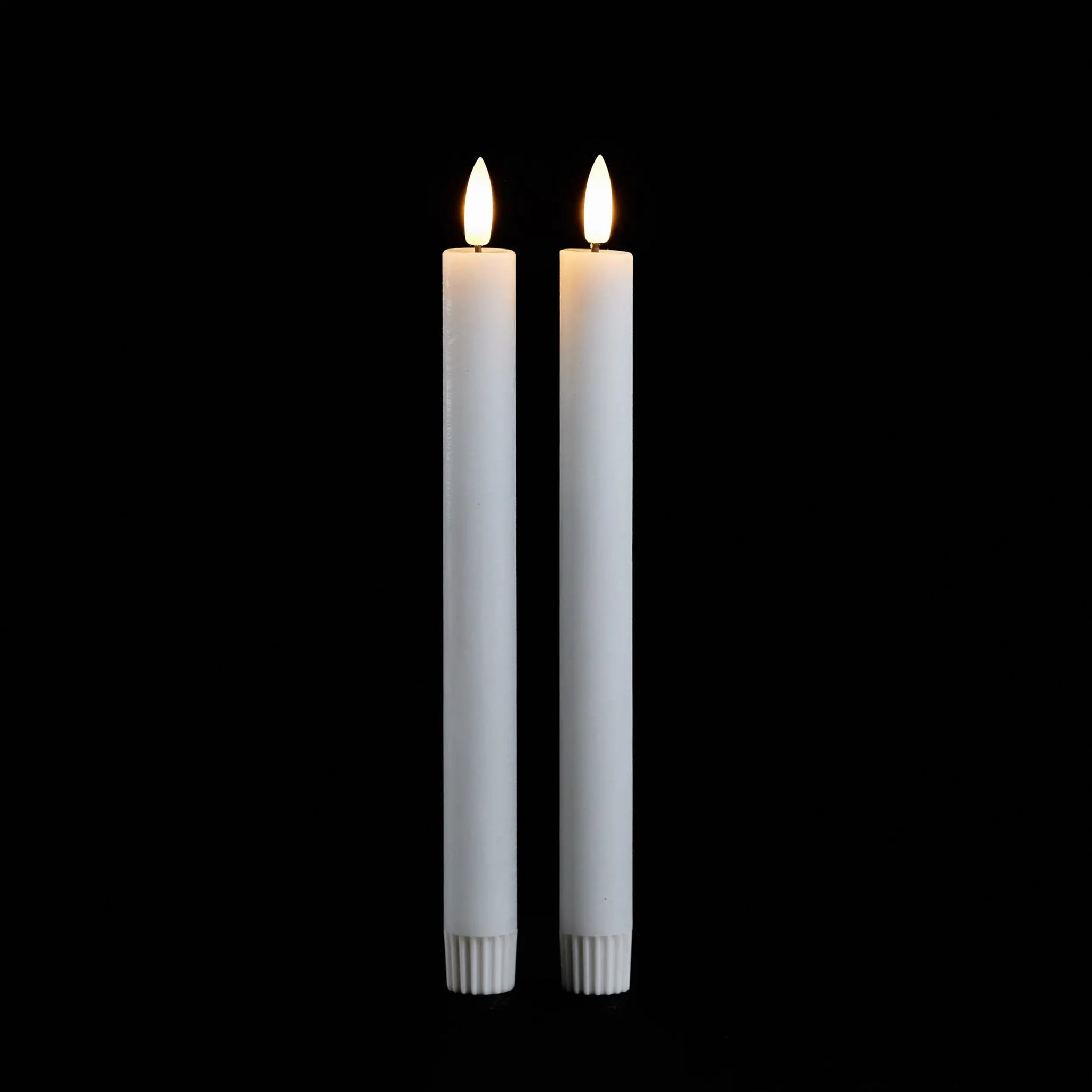 Set of Two White Unscented Candle Flameless Taper Candles - Homeroots - Flyclothing LLC