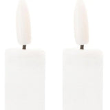 Set of Two White Unscented Candle Flameless Taper Candles - Homeroots - Flyclothing LLC