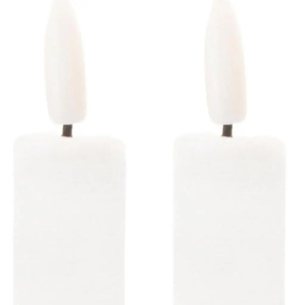 Set of Two White Unscented Candle Flameless Taper Candles - Homeroots - Flyclothing LLC