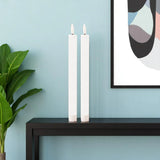 Set of Two White Unscented Candle Flameless Taper Candles - Homeroots - Flyclothing LLC
