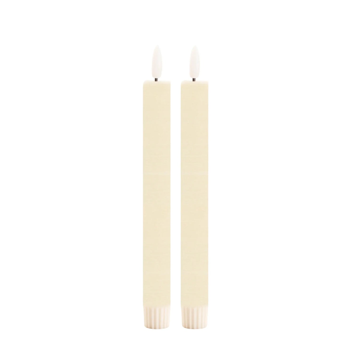 Set of Two Ivory Unscented Candle Flameless Taper Candles - Homeroots - Flyclothing LLC