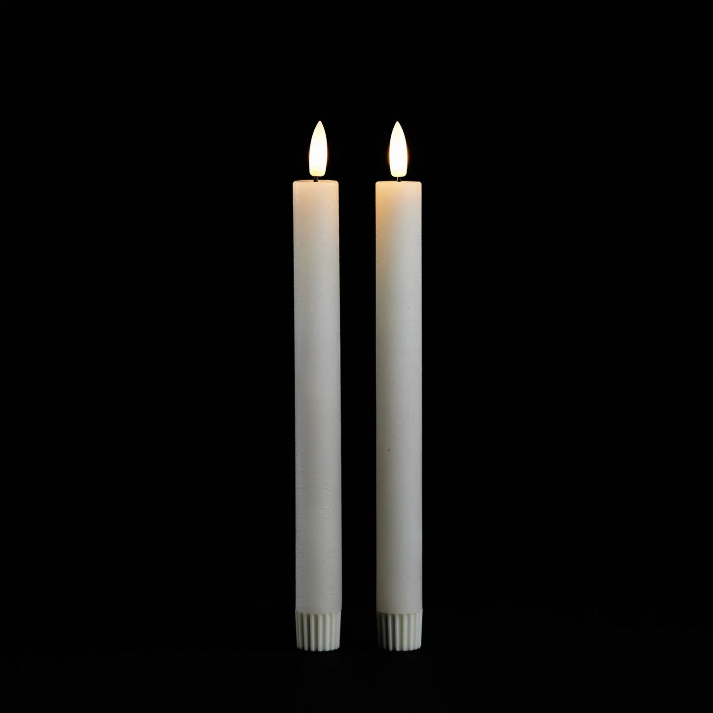 Set of Two Ivory Unscented Candle Flameless Taper Candles - Homeroots - Flyclothing LLC
