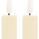 Set of Two Ivory Unscented Candle Flameless Taper Candles - Homeroots - Flyclothing LLC