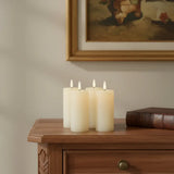 Set of Four Ivory Unscented Candle Flameless Pillar Candles - Homeroots - Flyclothing LLC