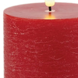 Set of Two Red Unscented Candle Flameless Pillar Candles - Homeroots - Flyclothing LLC