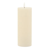 Set of Two Ivory Unscented Candle Flameless Pillar Candles - Homeroots - Flyclothing LLC