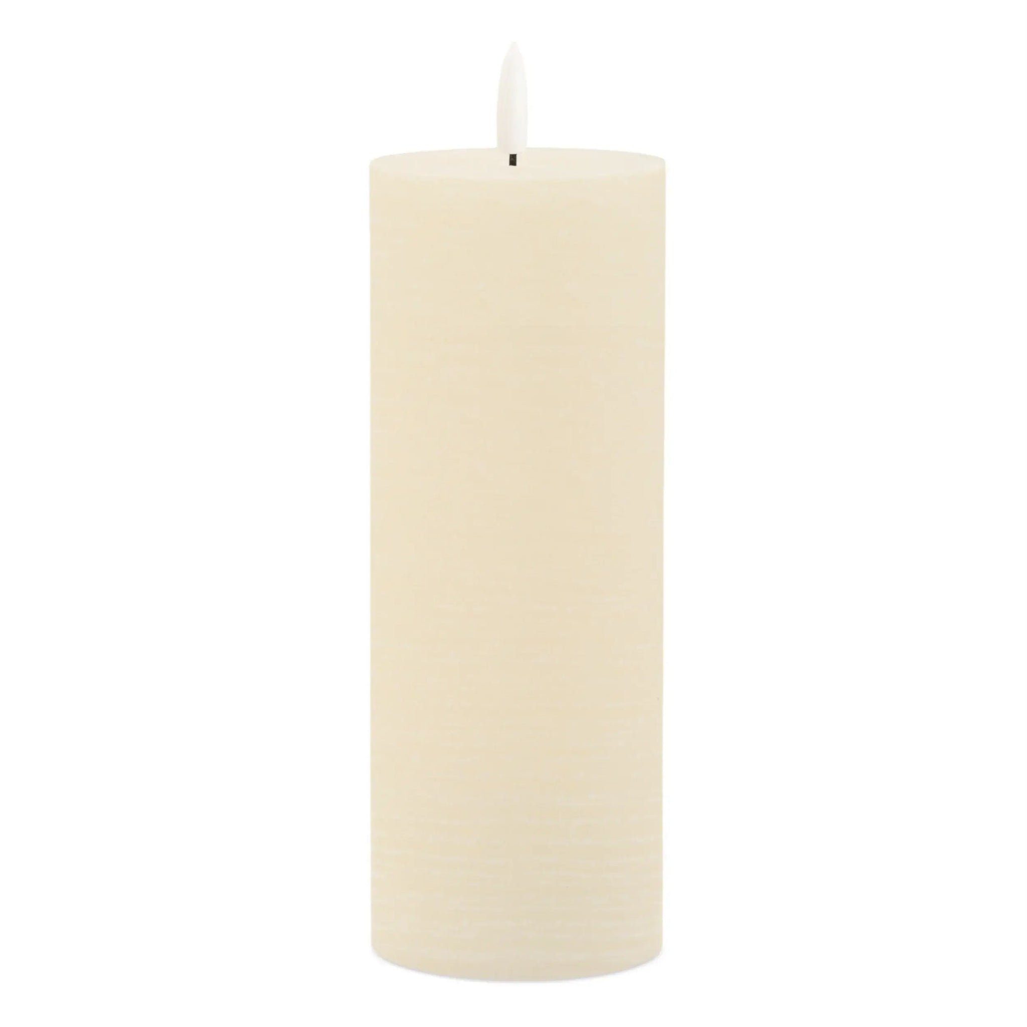 Set of Two Ivory Unscented Candle Flameless Pillar Candles - Homeroots - Flyclothing LLC