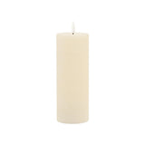 Set of Two Ivory Unscented Candle Flameless Pillar Candles - Homeroots - Flyclothing LLC