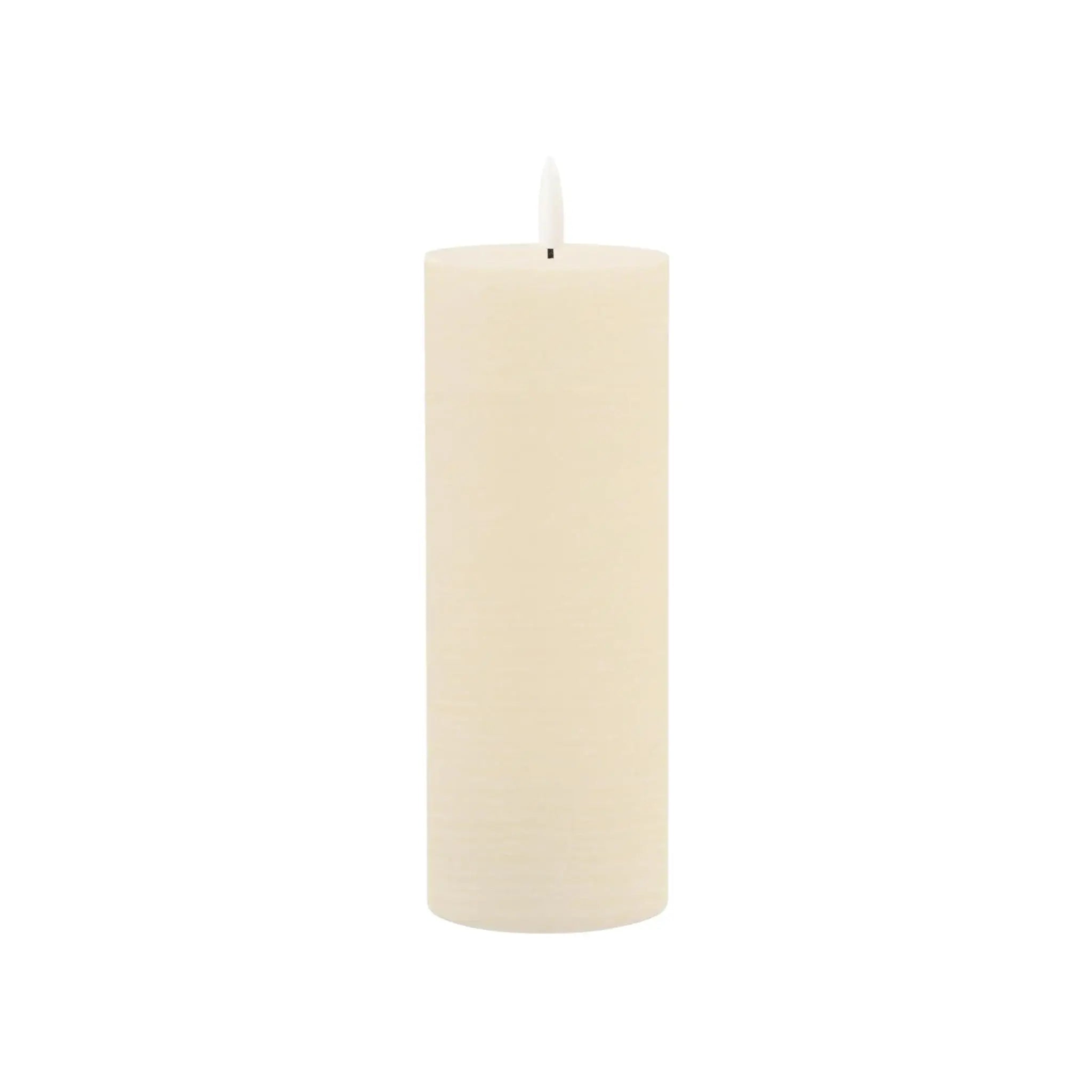 Set of Two Ivory Unscented Candle Flameless Pillar Candles - Homeroots - Flyclothing LLC