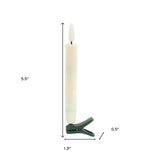 Set of Ten Beige Flameless Clip-On Christmas Taper Candles - Homeroots - Flyclothing LLC