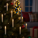 Set of Ten Beige Flameless Clip-On Christmas Taper Candles - Homeroots - Flyclothing LLC