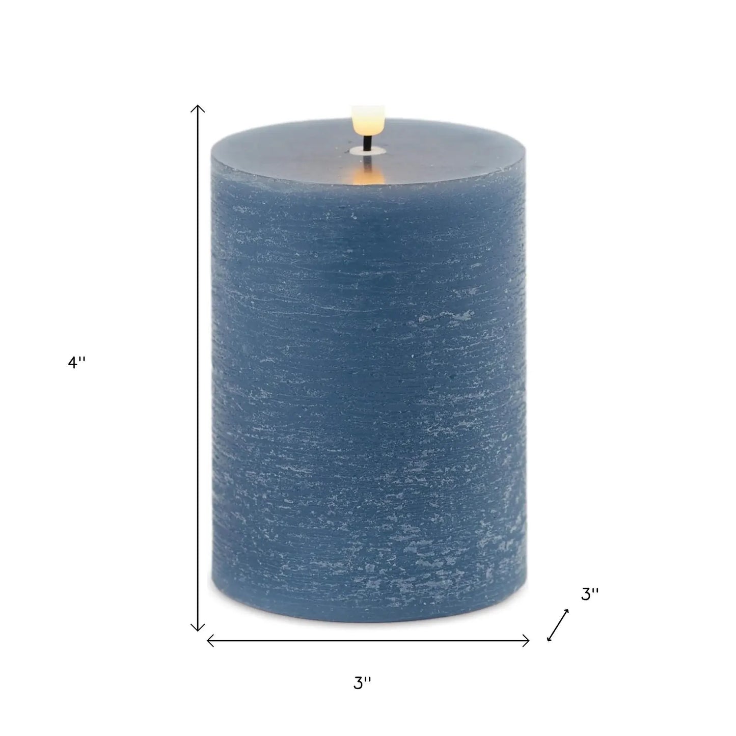 Set of Two Blue Unscented Candle Flameless Pillar Candles - Homeroots - Flyclothing LLC