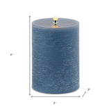 Set of Two Blue Unscented Candle Flameless Pillar Candles - Homeroots - Flyclothing LLC