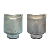 Set of Two White Currant Scented Two Wick Candles In Frosted Glass Holders - Homeroots - Flyclothing LLC