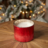 4" White Cranberry Scented Two Wick Candle In Red Distressed Frosted Glass Holder - Homeroots - Flyclothing LLC